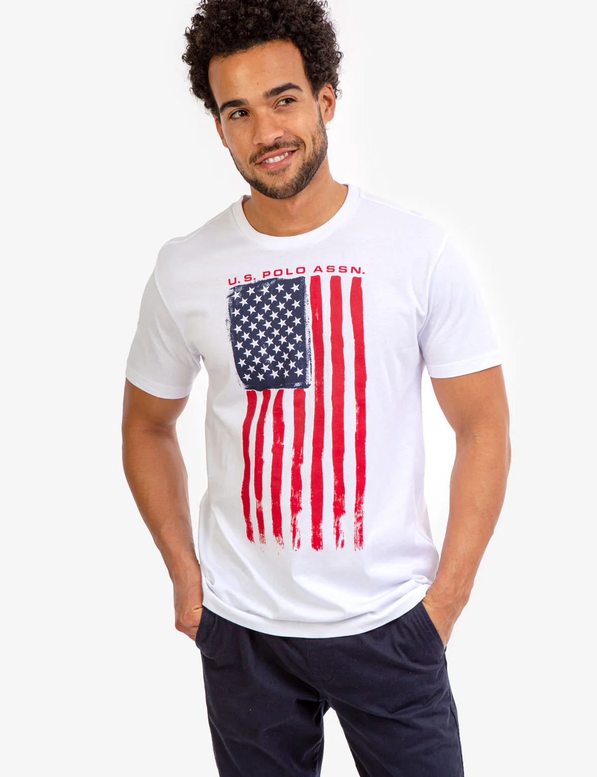 PRINTED FLAG GRAPHIC JERSEY T-SHIRT