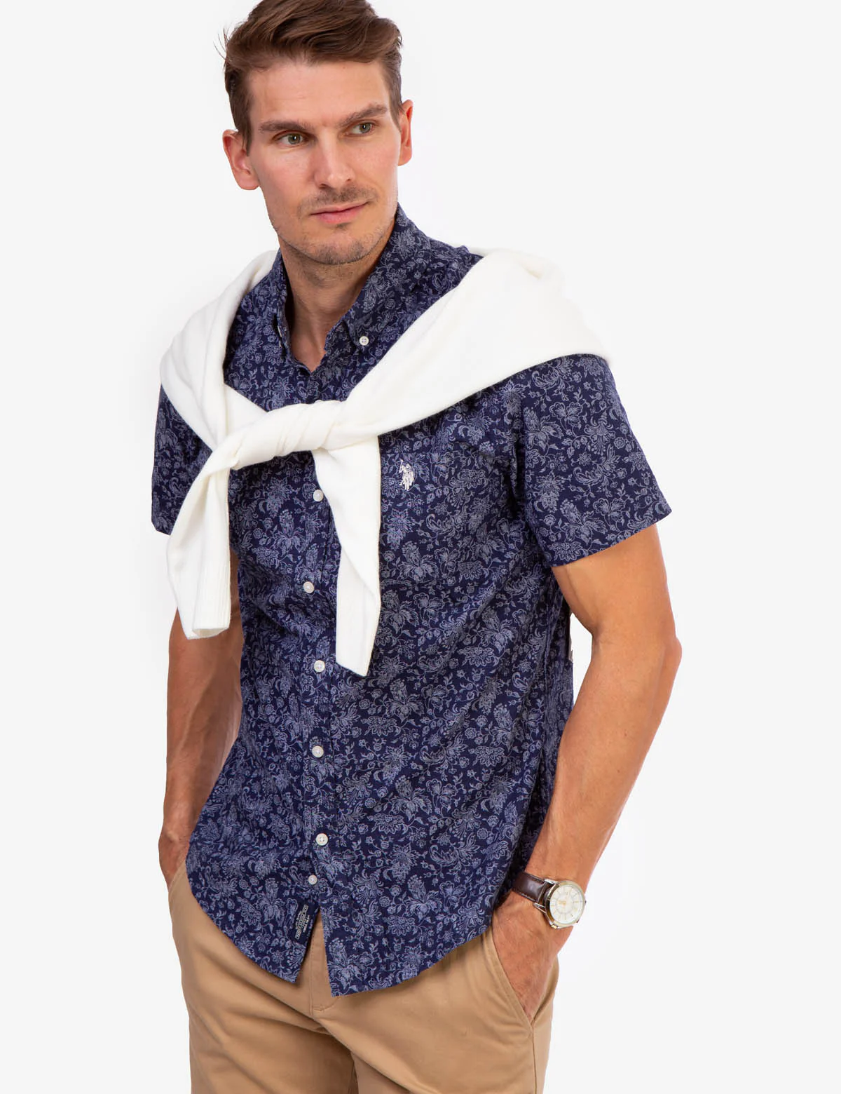 PRINTED FLORAL SLUB CANVAS SHIRT - Image 8