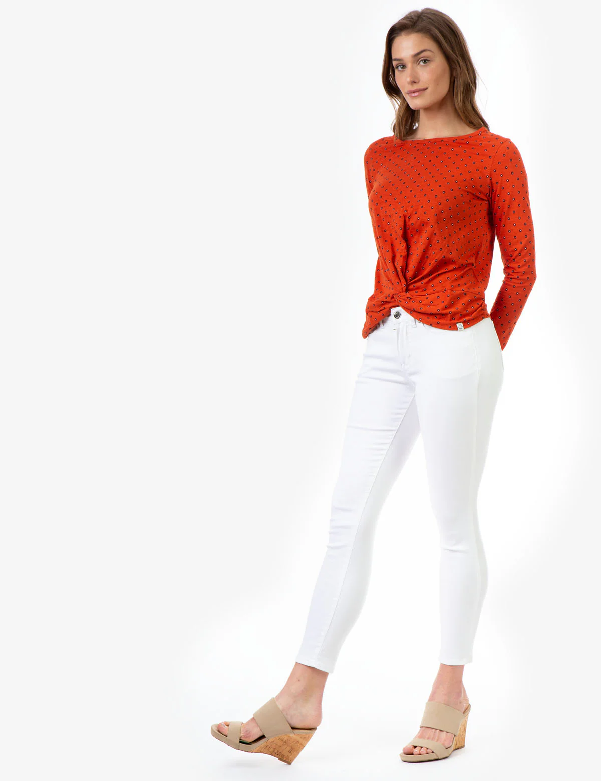 PRINTED LONG SLEEVE KNOT SHIRT - Image 11