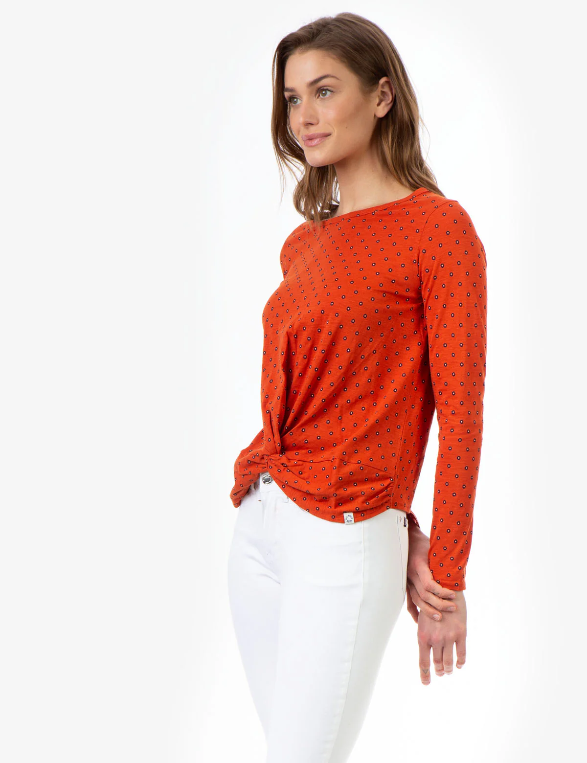 PRINTED LONG SLEEVE KNOT SHIRT - Image 12