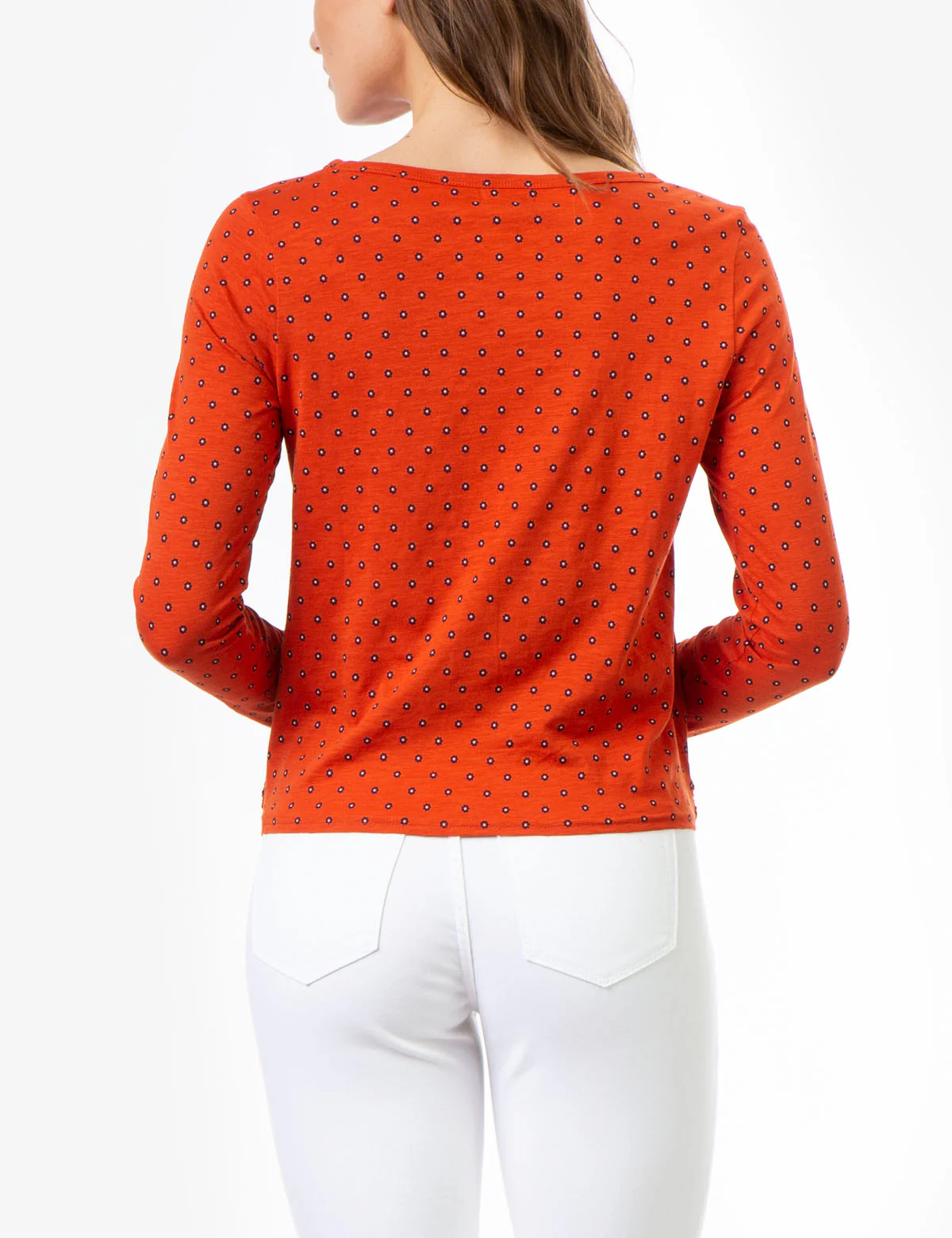 PRINTED LONG SLEEVE KNOT SHIRT - Image 13