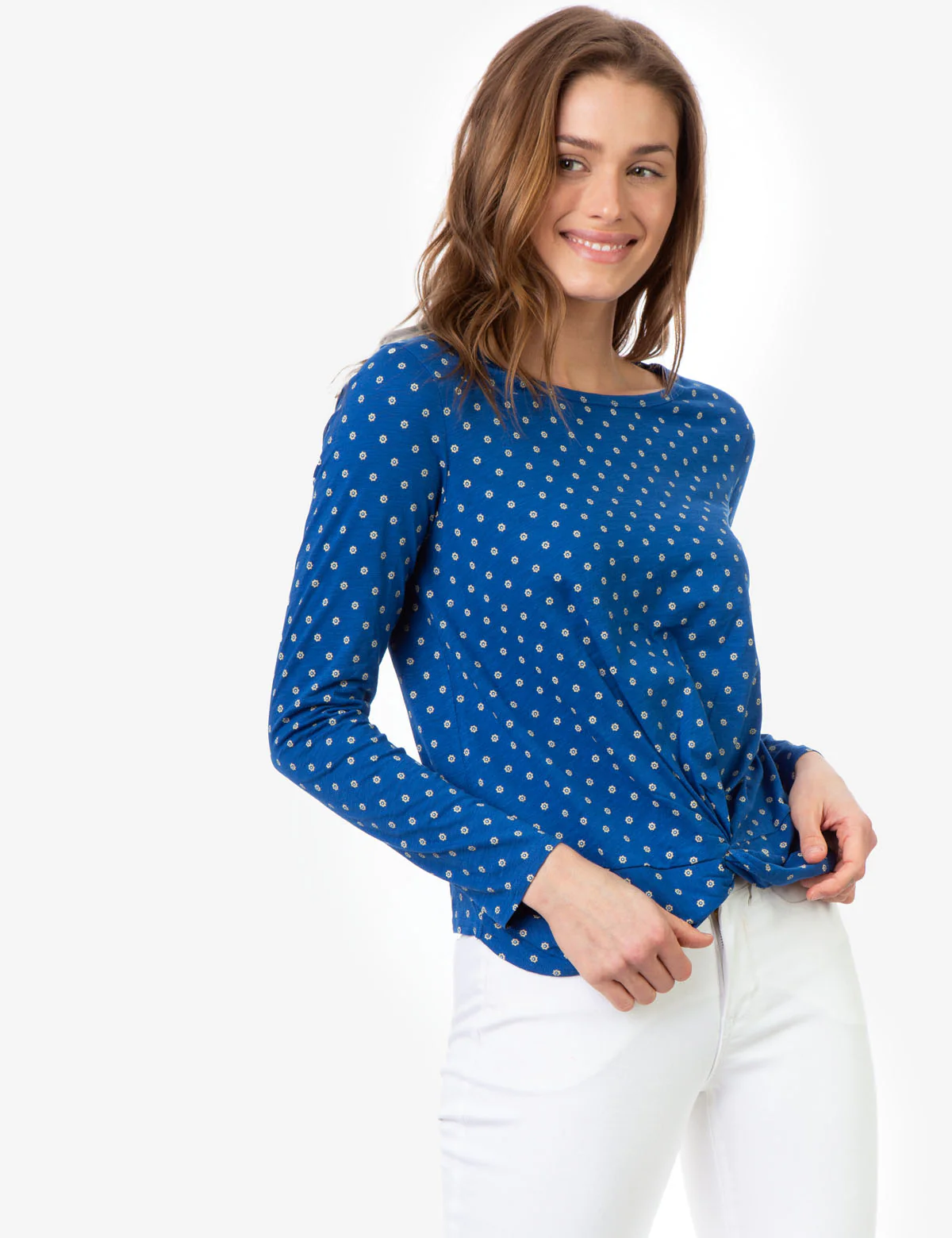 PRINTED LONG SLEEVE KNOT SHIRT - Image 6