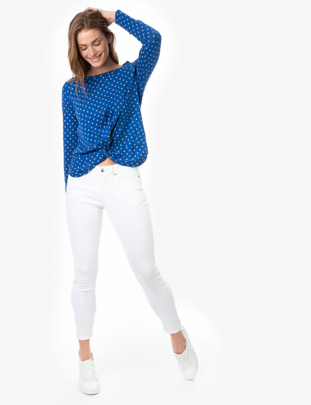 PRINTED LONG SLEEVE KNOT SHIRT - Image 7