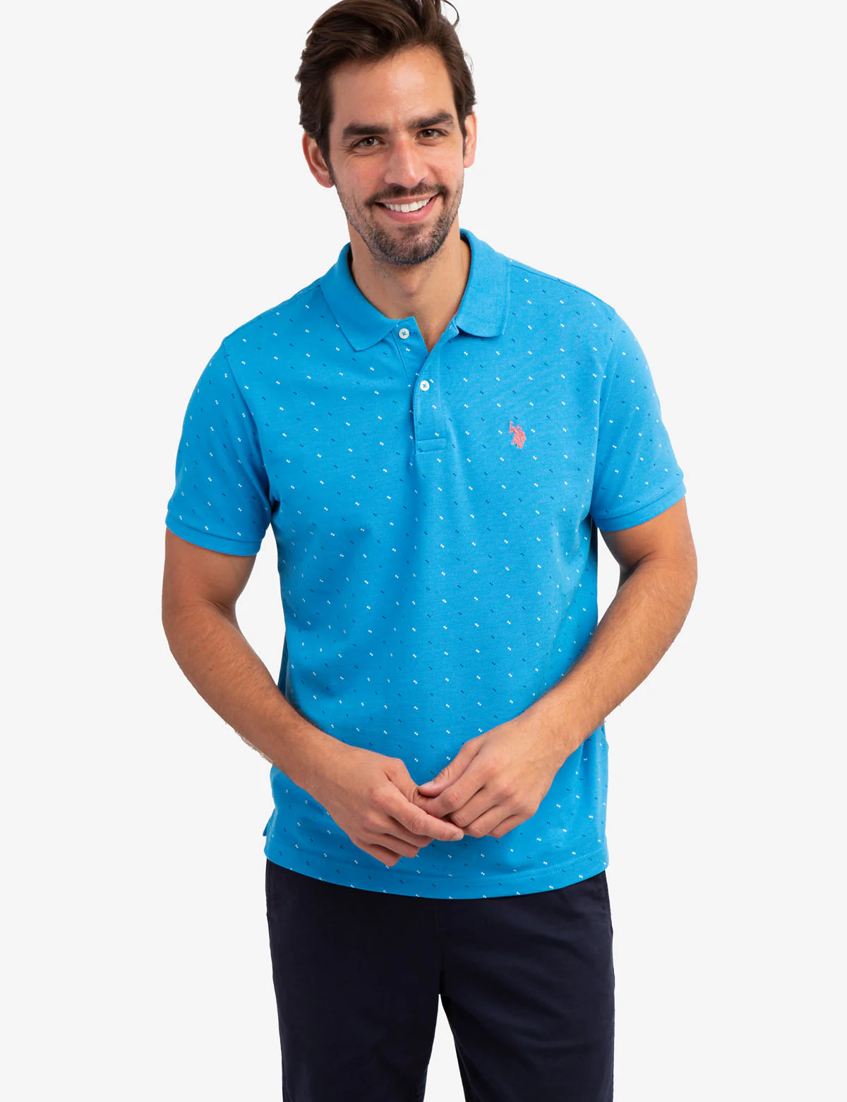 PRINTED PIQUE POLO SHIRT