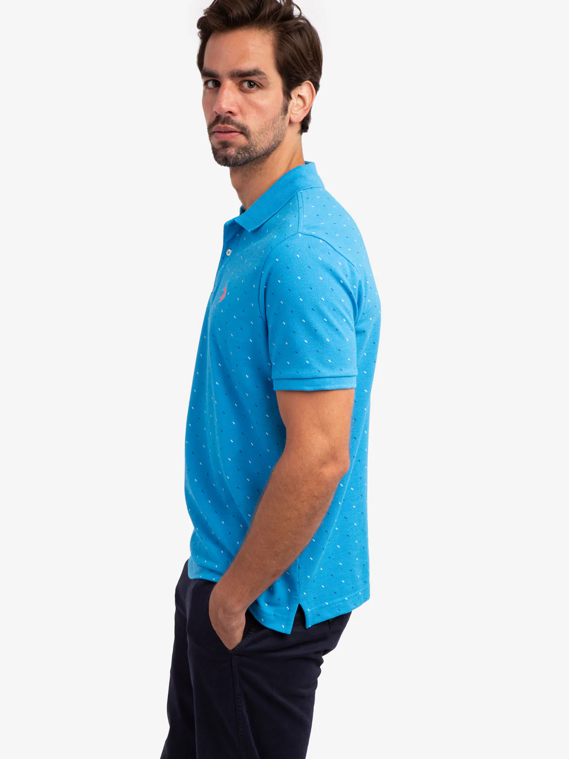 PRINTED PIQUE POLO SHIRT - Image 3