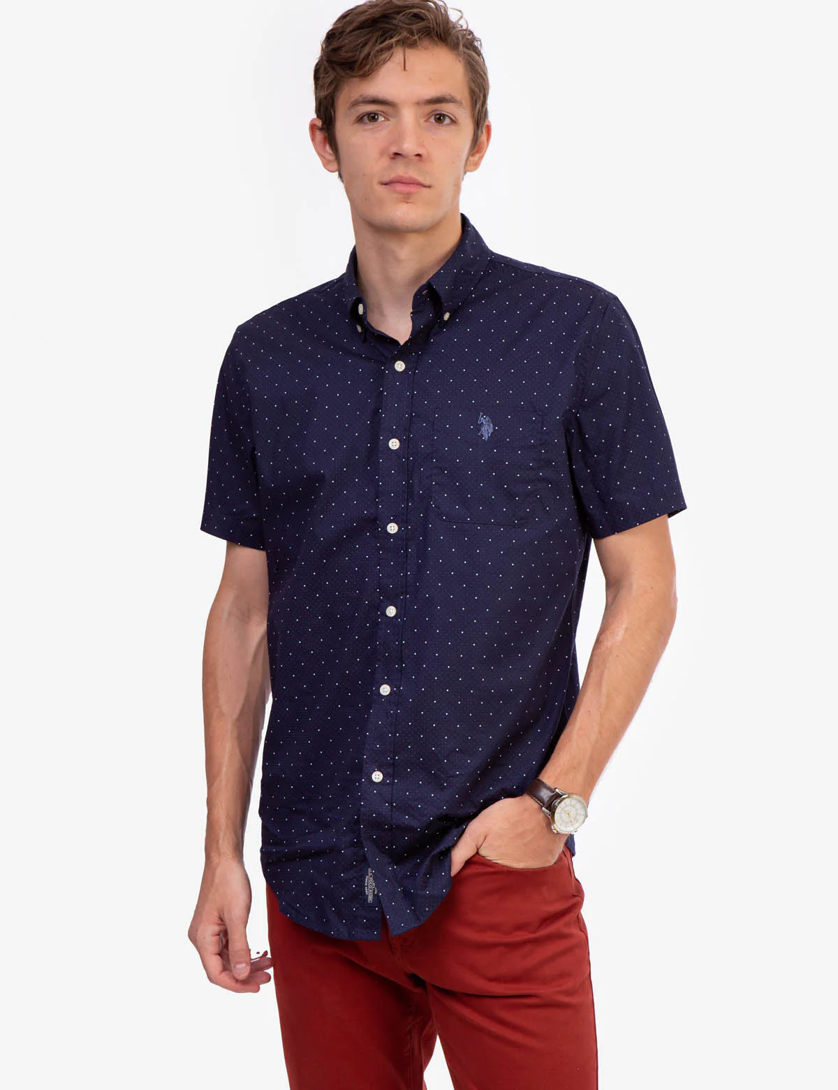 PRINTED POPLIN SHORT SLEEVE SHIRT