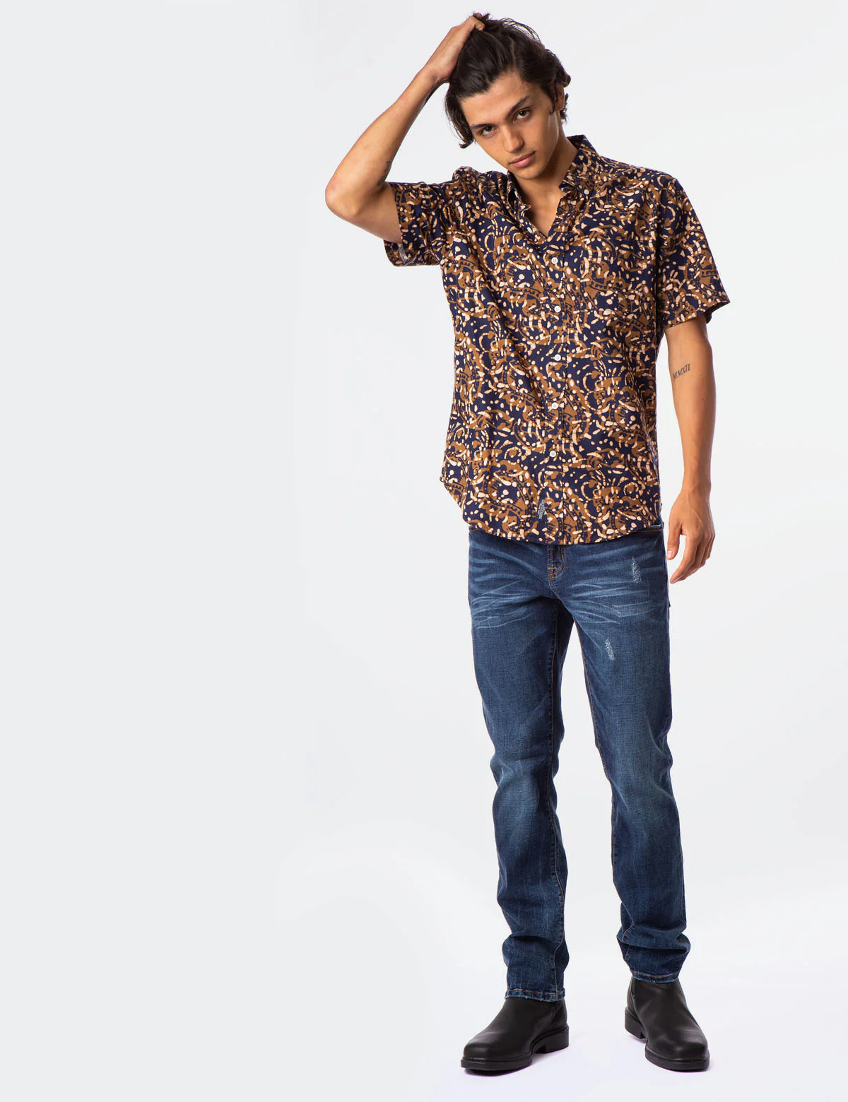 PRINTED POPLIN SHORT SLEEVE SHIRT - Image 2
