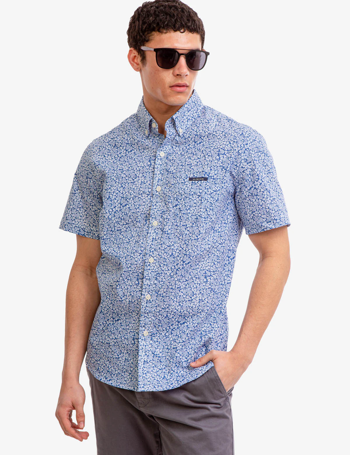 PRINTED SLUB POPLIN SHORT SLEEVE SHIRT - Image 2