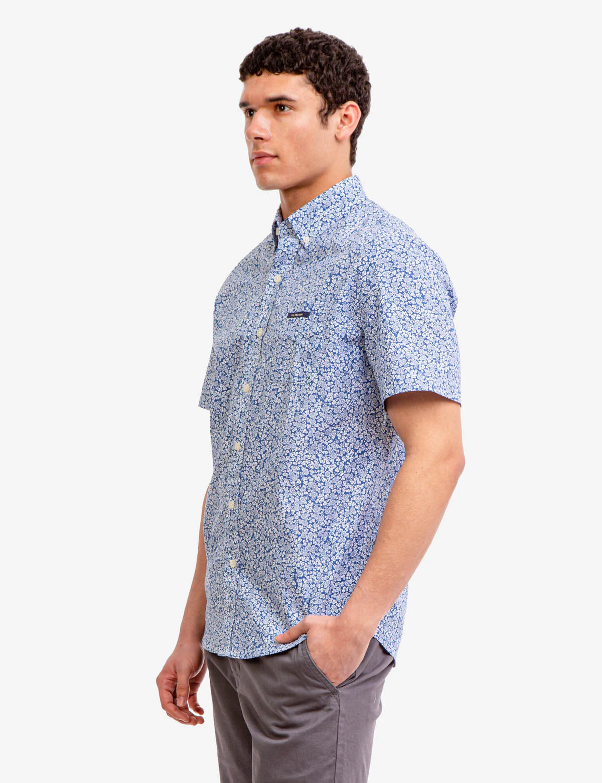 PRINTED SLUB POPLIN SHORT SLEEVE SHIRT - Image 3