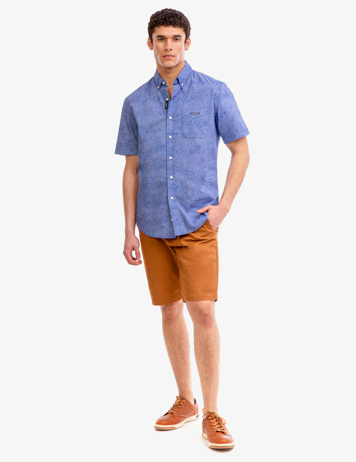 PRINTED STRETCH POPLIN SHORT SLEEVE SHIRT - Image 2