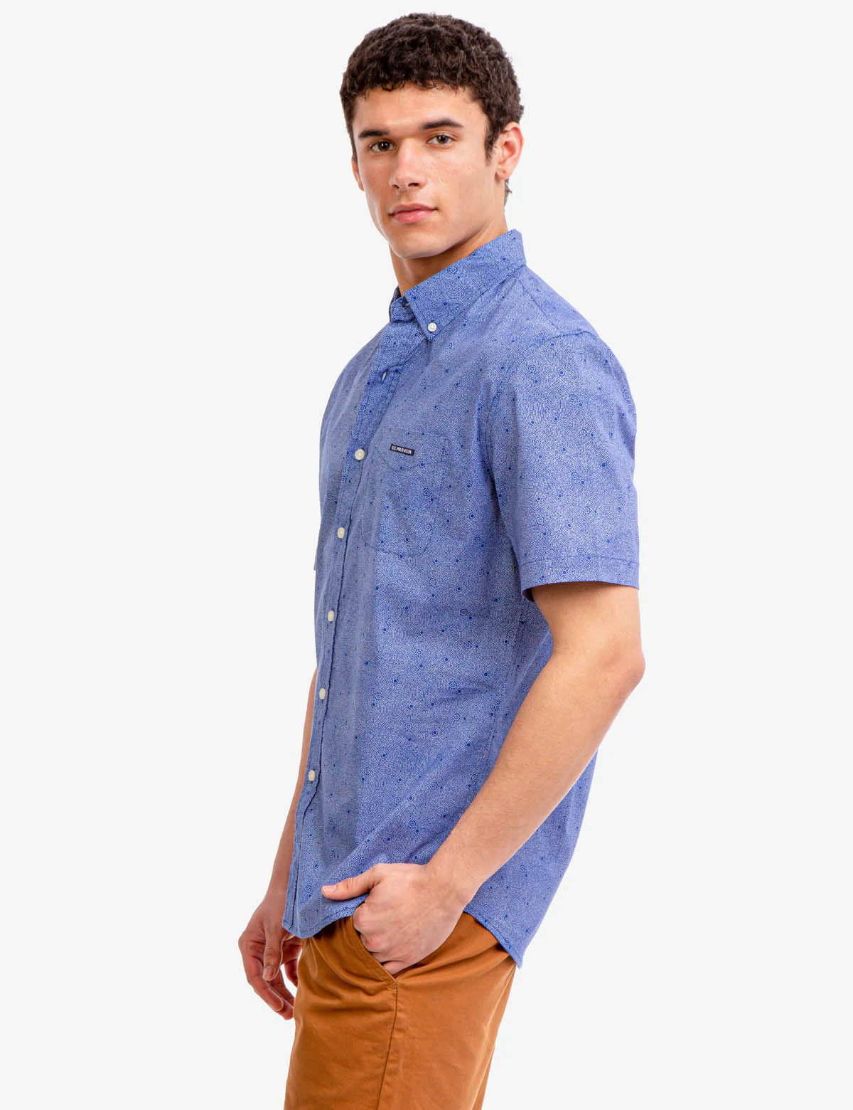 PRINTED STRETCH POPLIN SHORT SLEEVE SHIRT - Image 3
