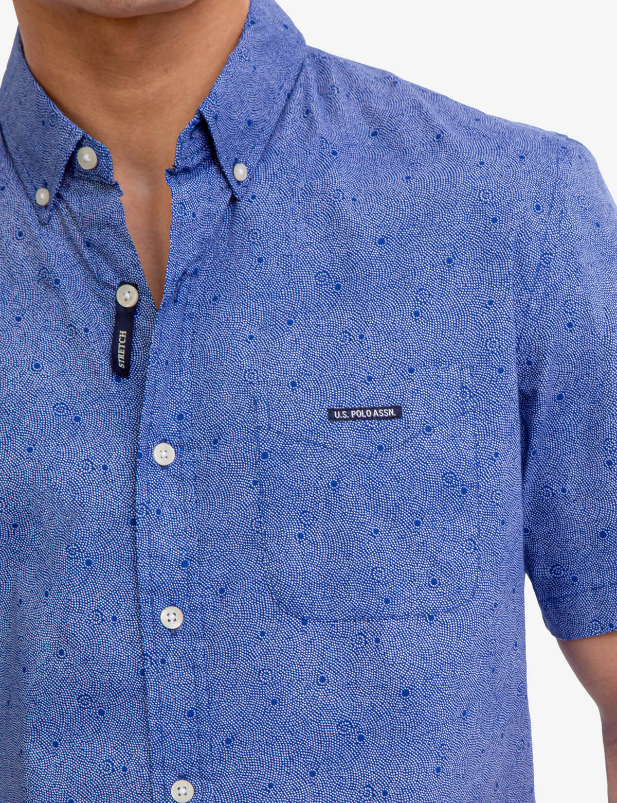 PRINTED STRETCH POPLIN SHORT SLEEVE SHIRT - Image 5