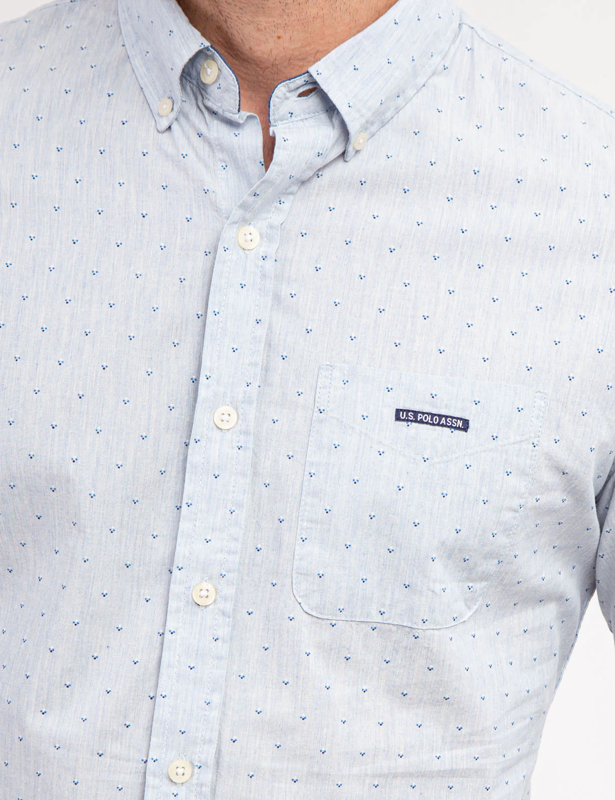PRINTED YARN DYE HEATHERED POPLIN SHIRT - Image 5