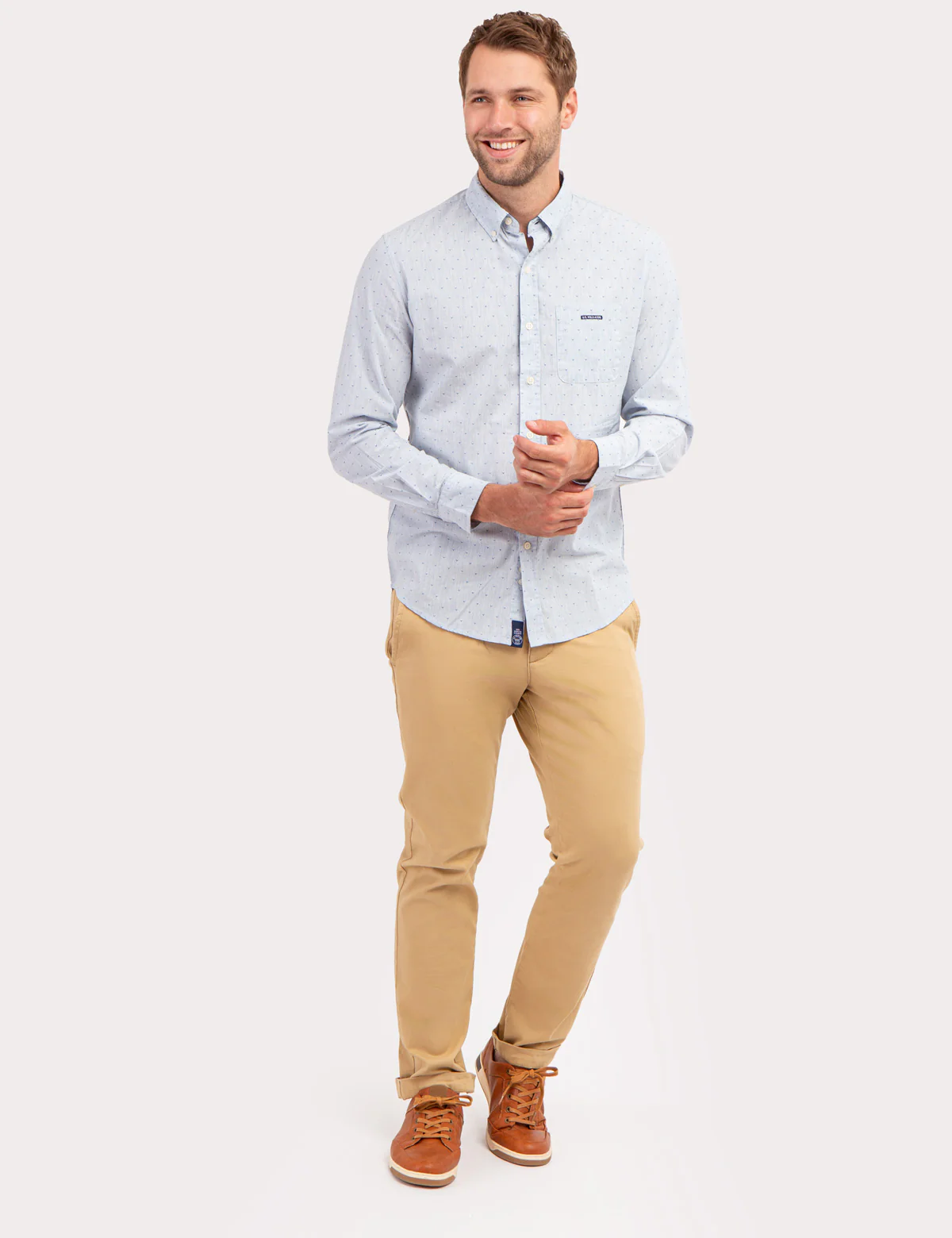 PRINTED YARN DYE HEATHERED POPLIN SHIRT - Image 6