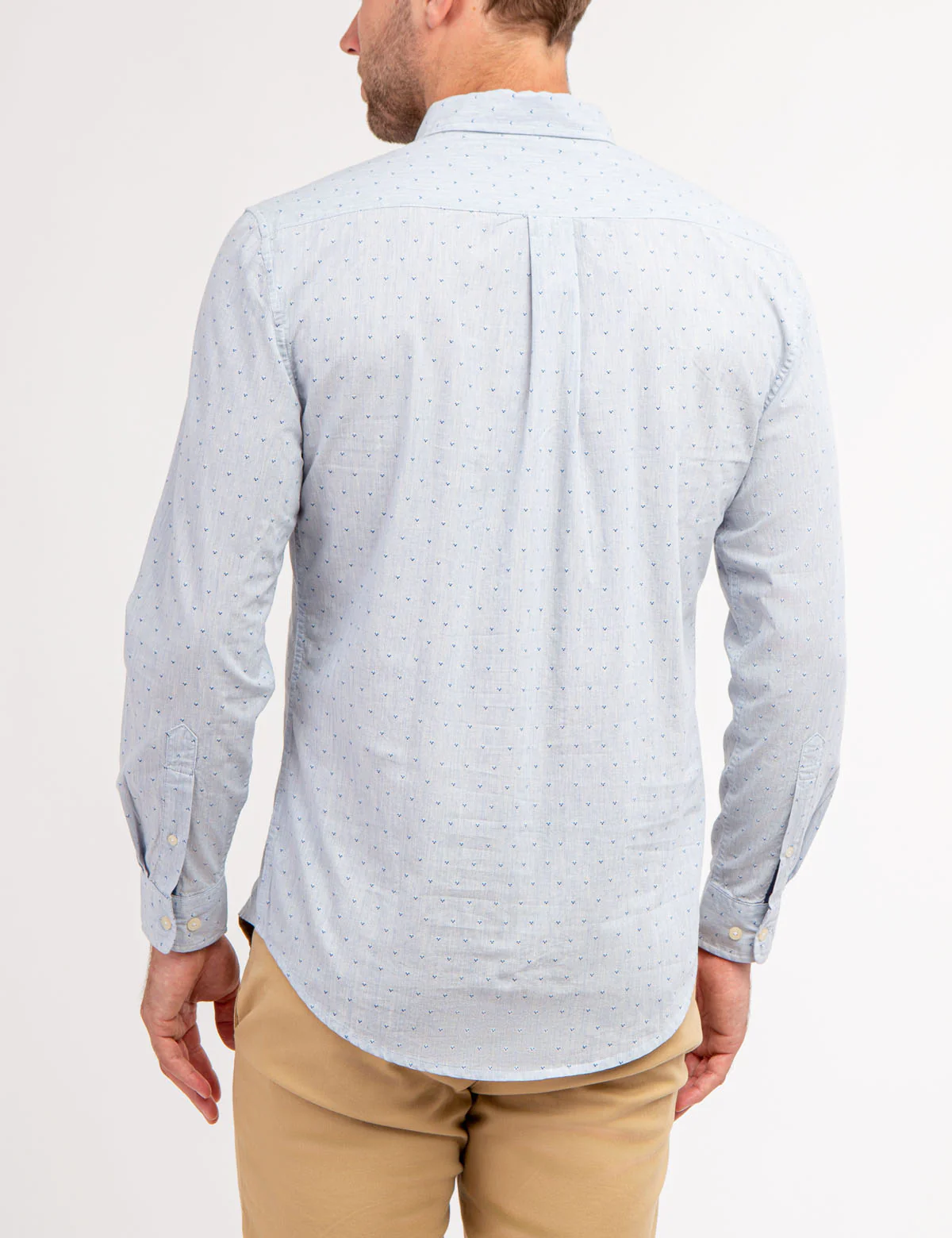 PRINTED YARN DYE HEATHERED POPLIN SHIRT - Image 7