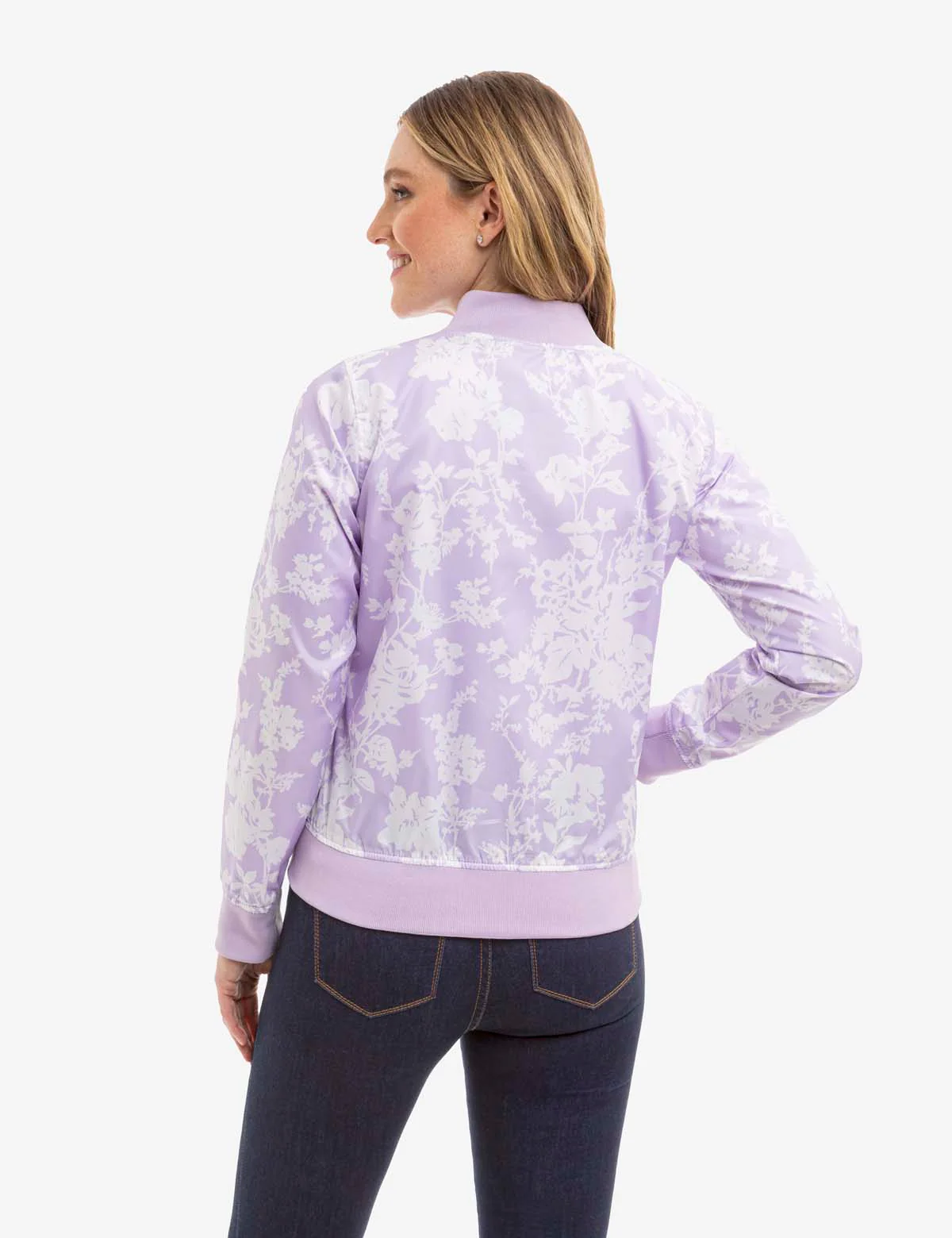 PRINTED ZIP FRONT BOMBER JACKET - Image 4