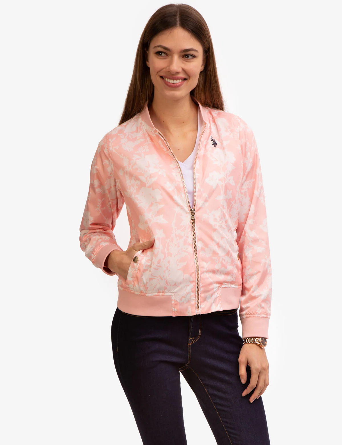 PRINTED ZIP FRONT BOMBER JACKET - Image 6