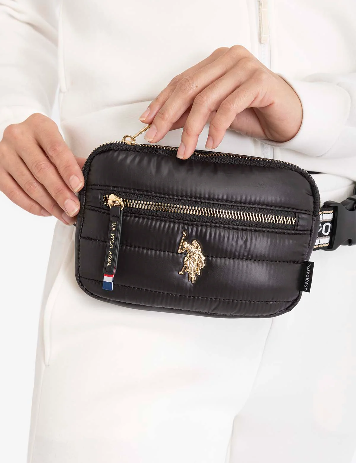 QUILTED BRANDED BELT BAG - Image 7