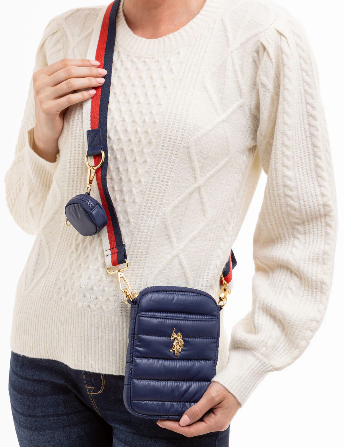 QUILTED PHONE CROSSBODY WITH ZIPPER POUCH - Image 3