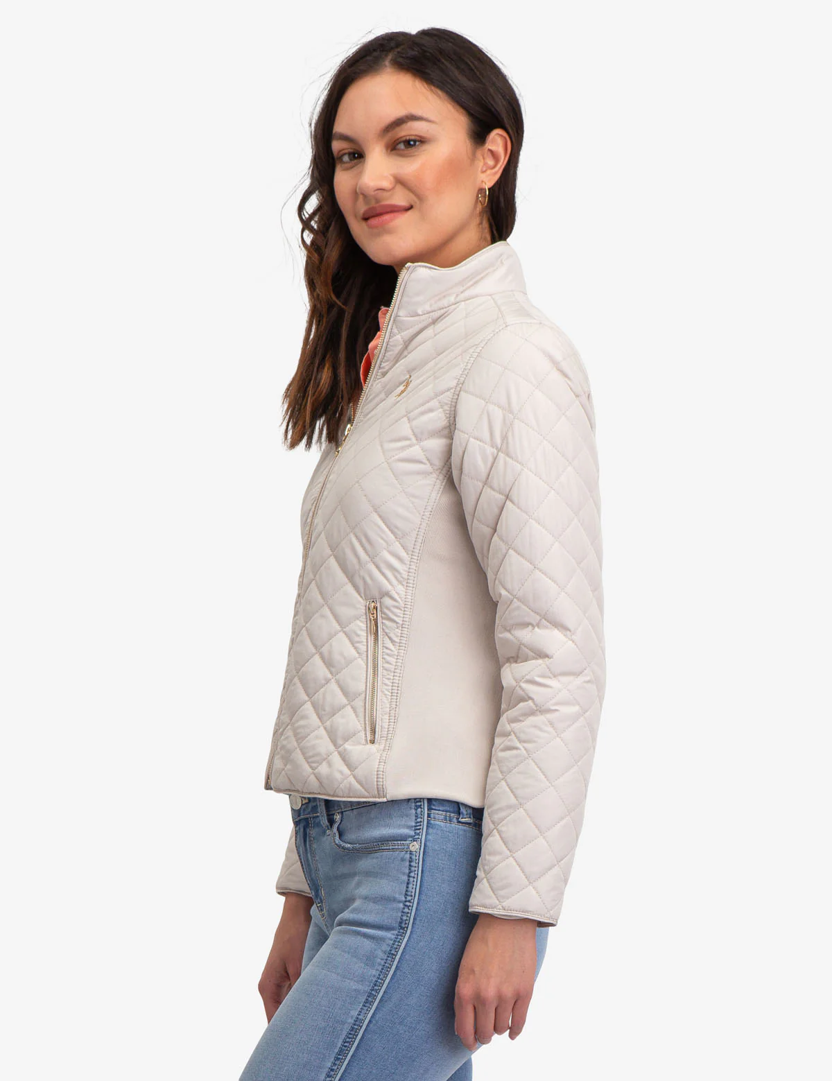 QUILTED SIDE KNIT MOTO JACKET - Image 13