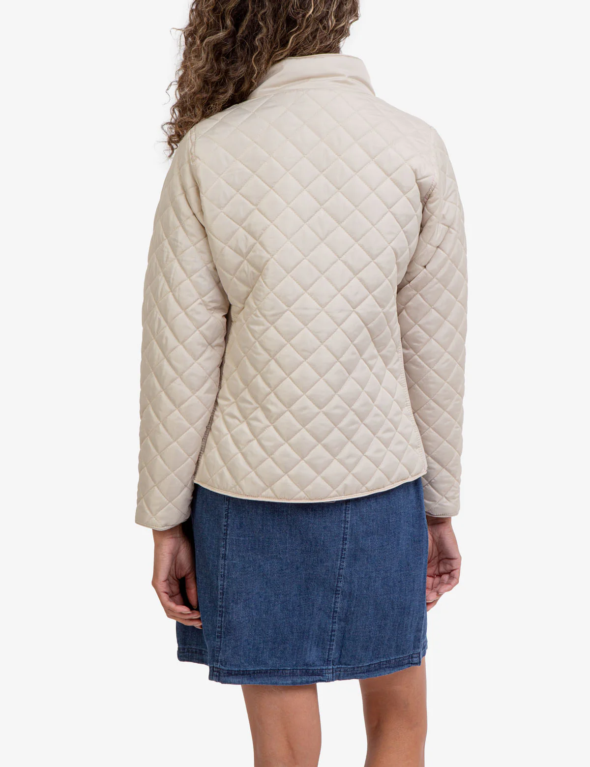 QUILTED SIDE KNIT MOTO JACKET - Image 4