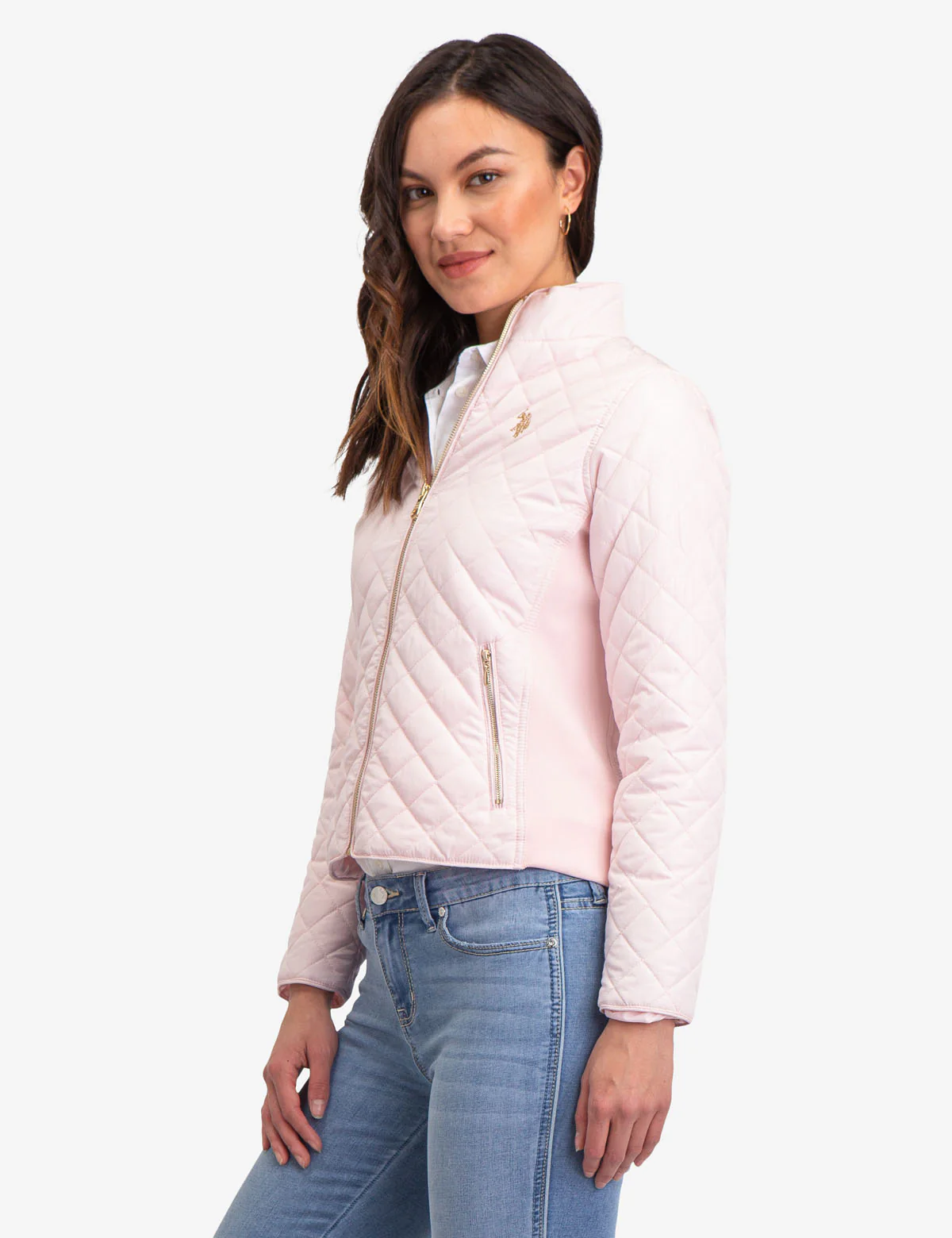 QUILTED SIDE KNIT MOTO JACKET - Image 7