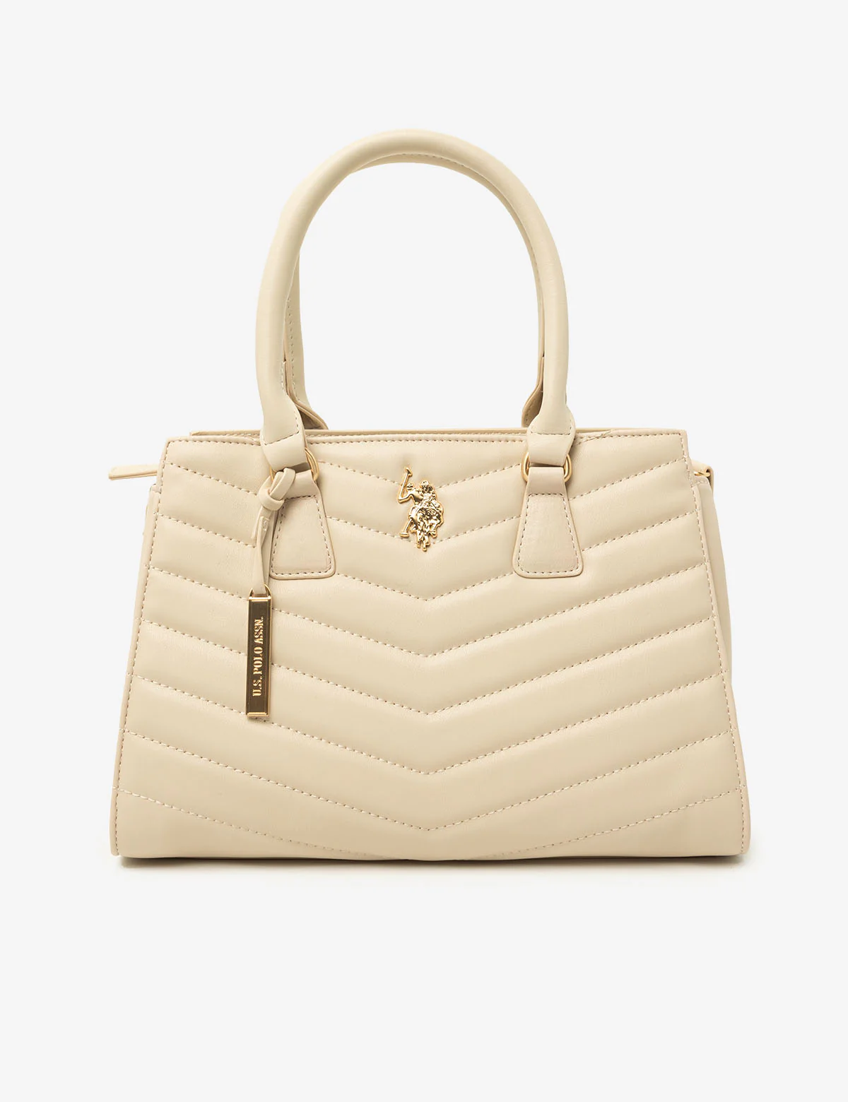 QUILTED V SATCHEL WITH CROSSBODY STRAP - Image 2