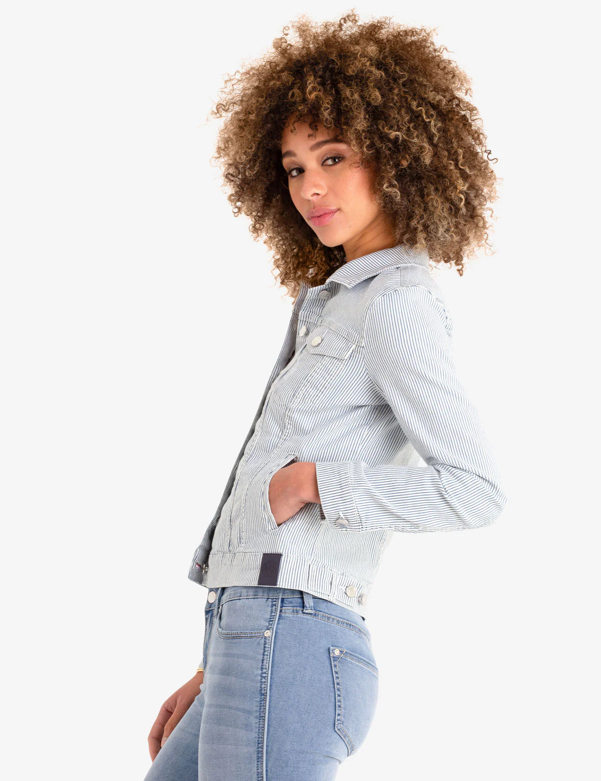 RAILROAD STRIPE DENIM JACKET - Image 3