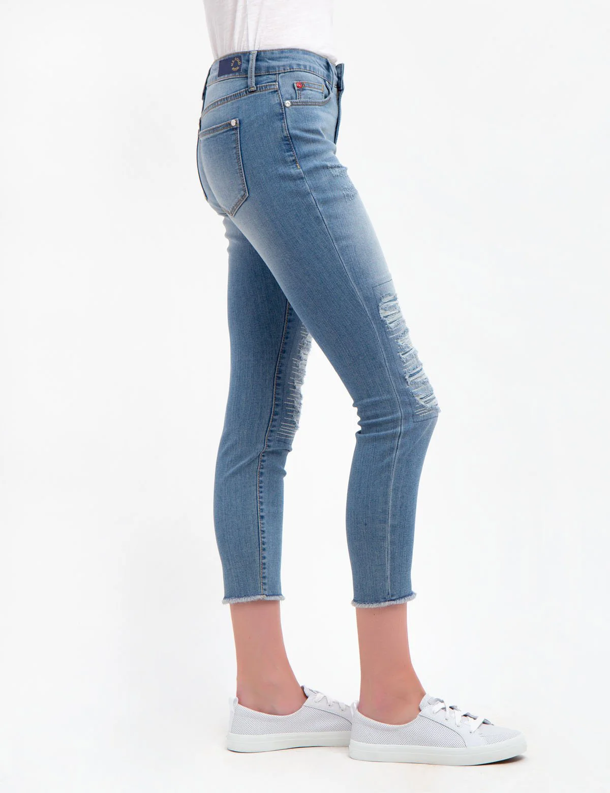 RAILROAD STRIPED MID RISE JEGGINGS - Image 2