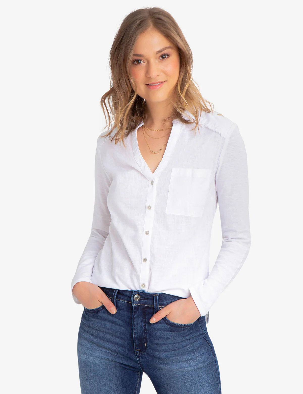 RAW HEM KNIT SHIRT