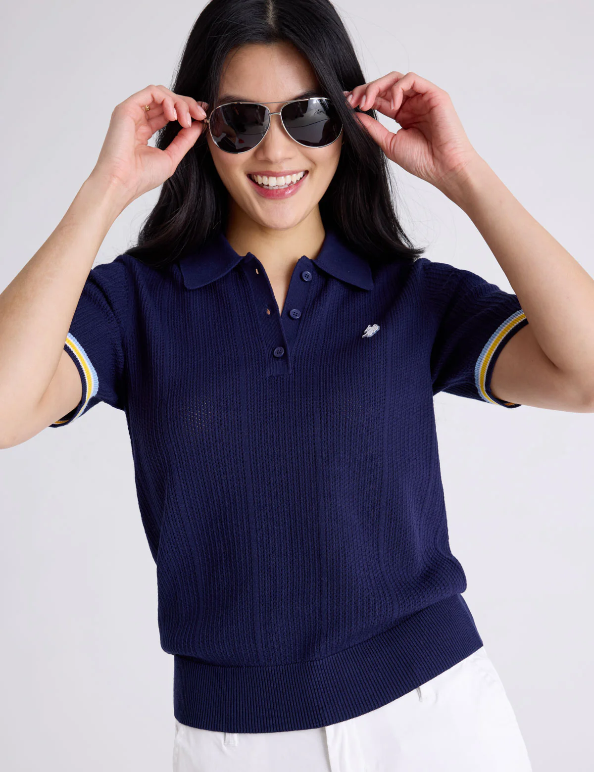 RELAXED SWEATER POLO SHIRT WITH RIBBED BAND - Image 5