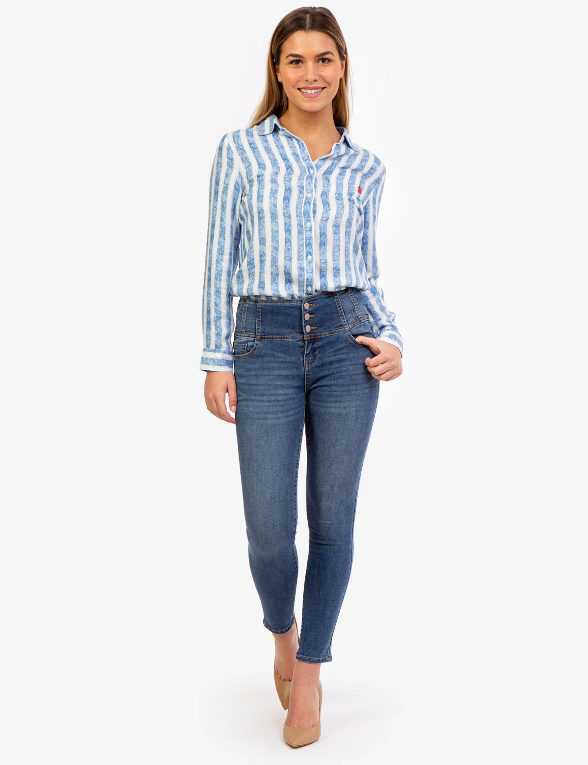 REPREVE® HIGH RISE CORSET DENIM JEGGING - Image 3