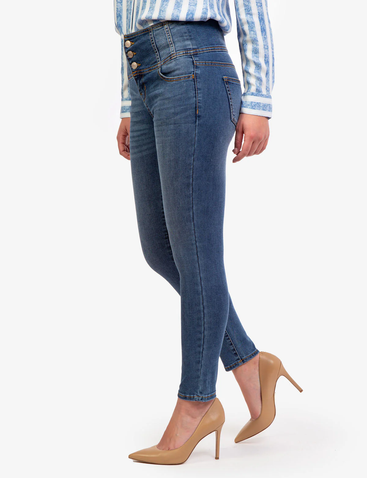 REPREVE® HIGH RISE CORSET DENIM JEGGING - Image 4