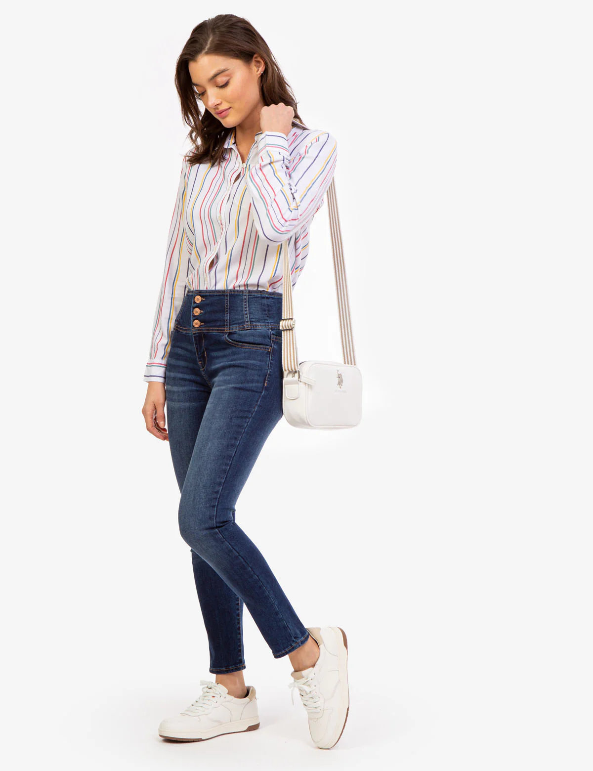 REPREVE® HIGH RISE CORSET DENIM JEGGING