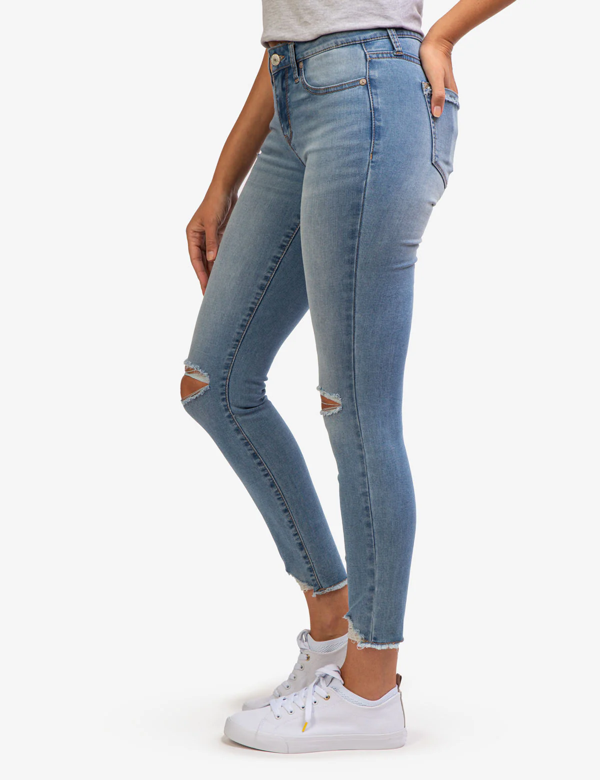 REPREVE® MID RISE DESTRUCTED JEANS - Image 4