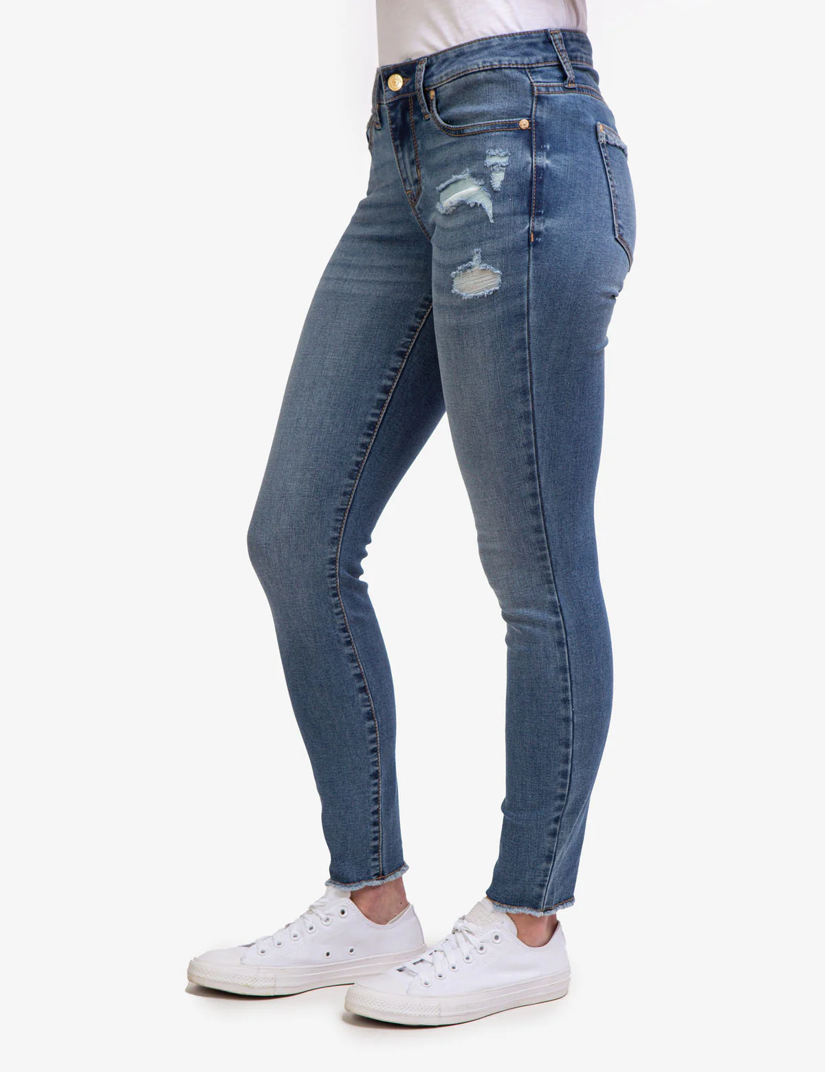 REPREVE® MID RISE DESTRUCTED JEANS - Image 3