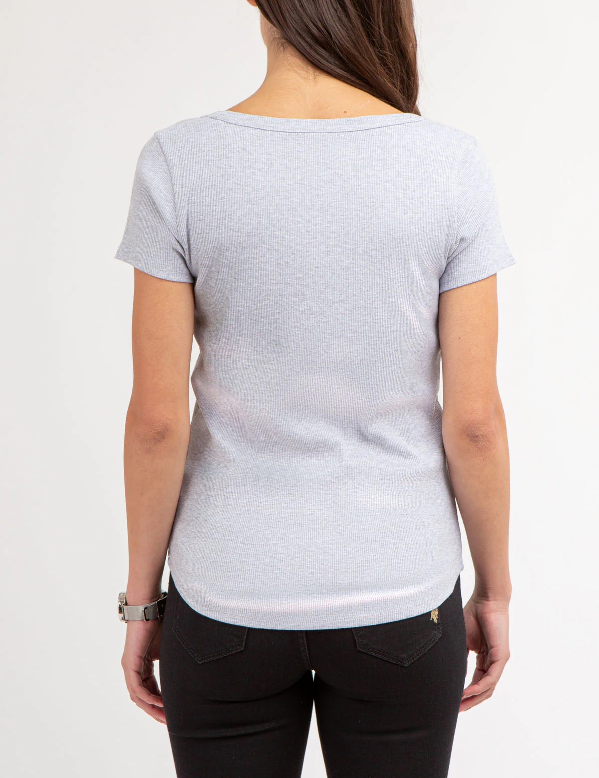 RHINESTONE BUTTON SHORT SLEEVE HENLEY - Image 16