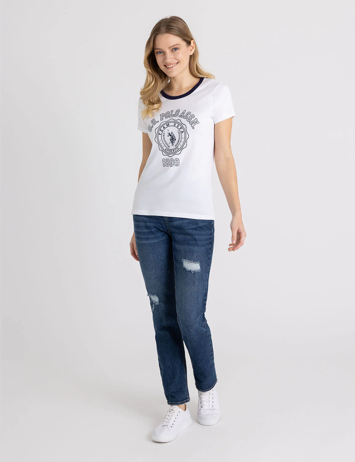 RHINESTONE CREST RINGER T-SHIRT - Image 3