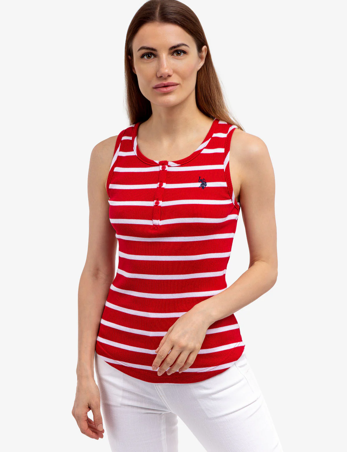 RIB STRIPE RACER BACK TANK TOP