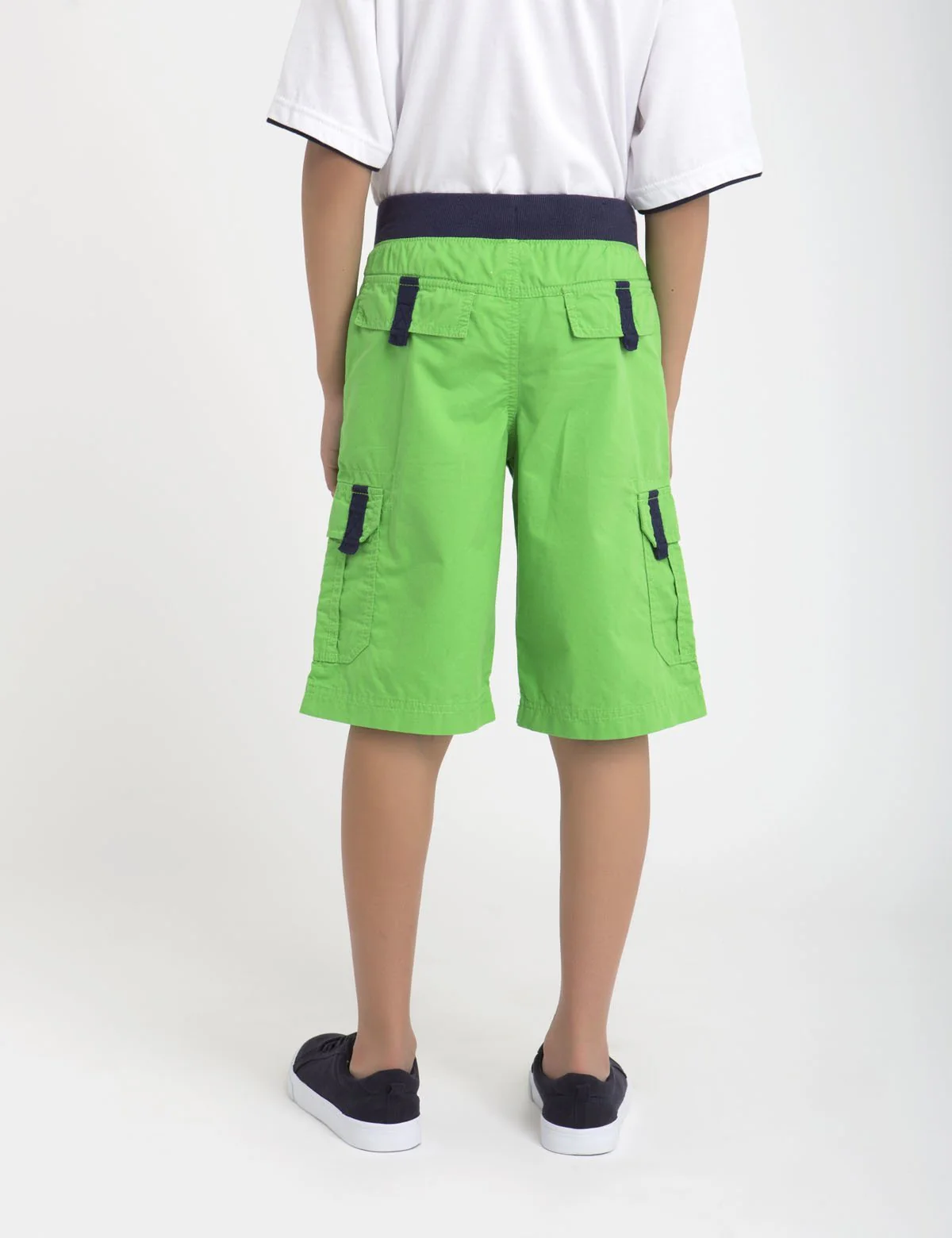 RIBBED WAISTBAND DRAWSTRING CARGO SHORT - Image 3