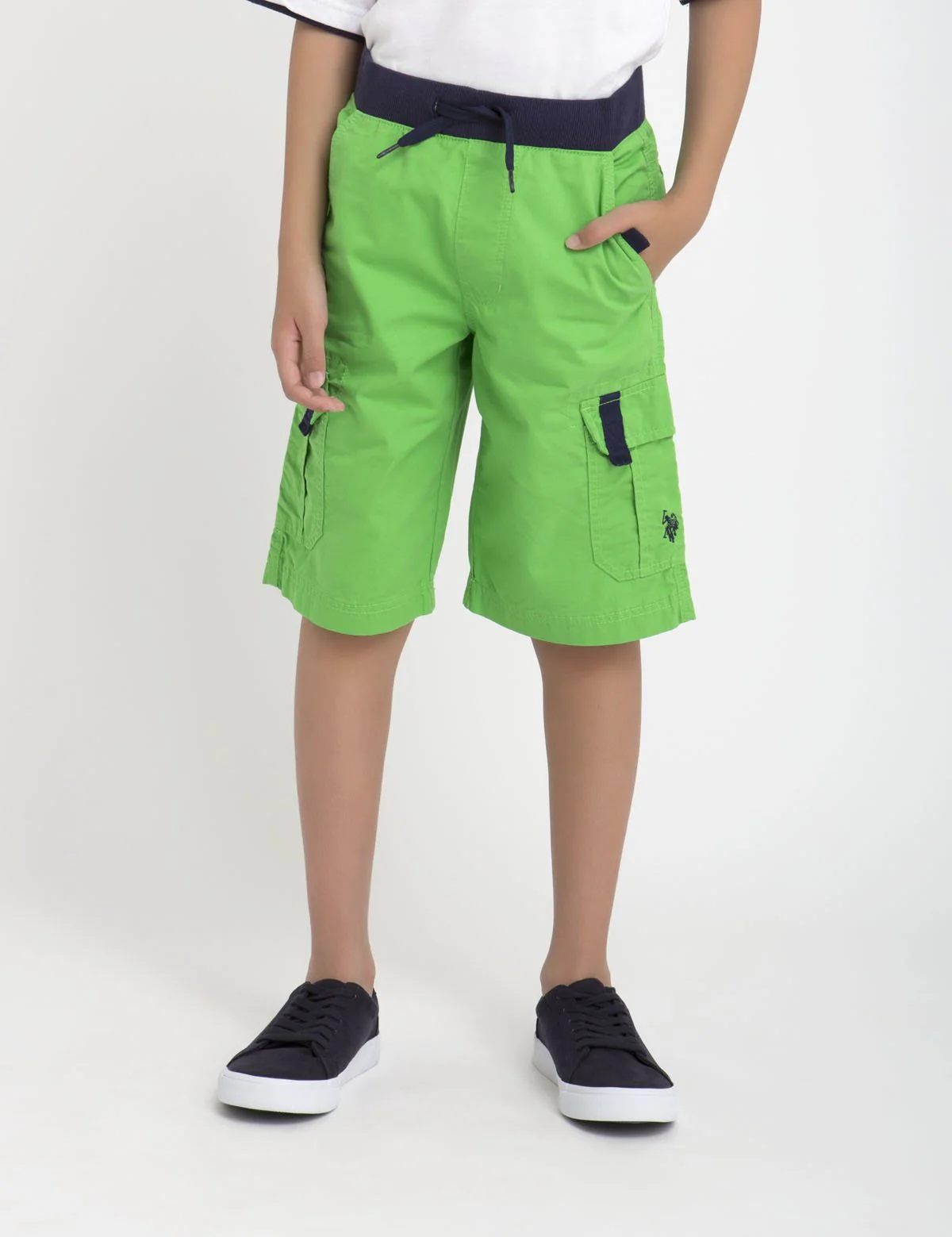 RIBBED WAISTBAND DRAWSTRING CARGO SHORT - Image 4