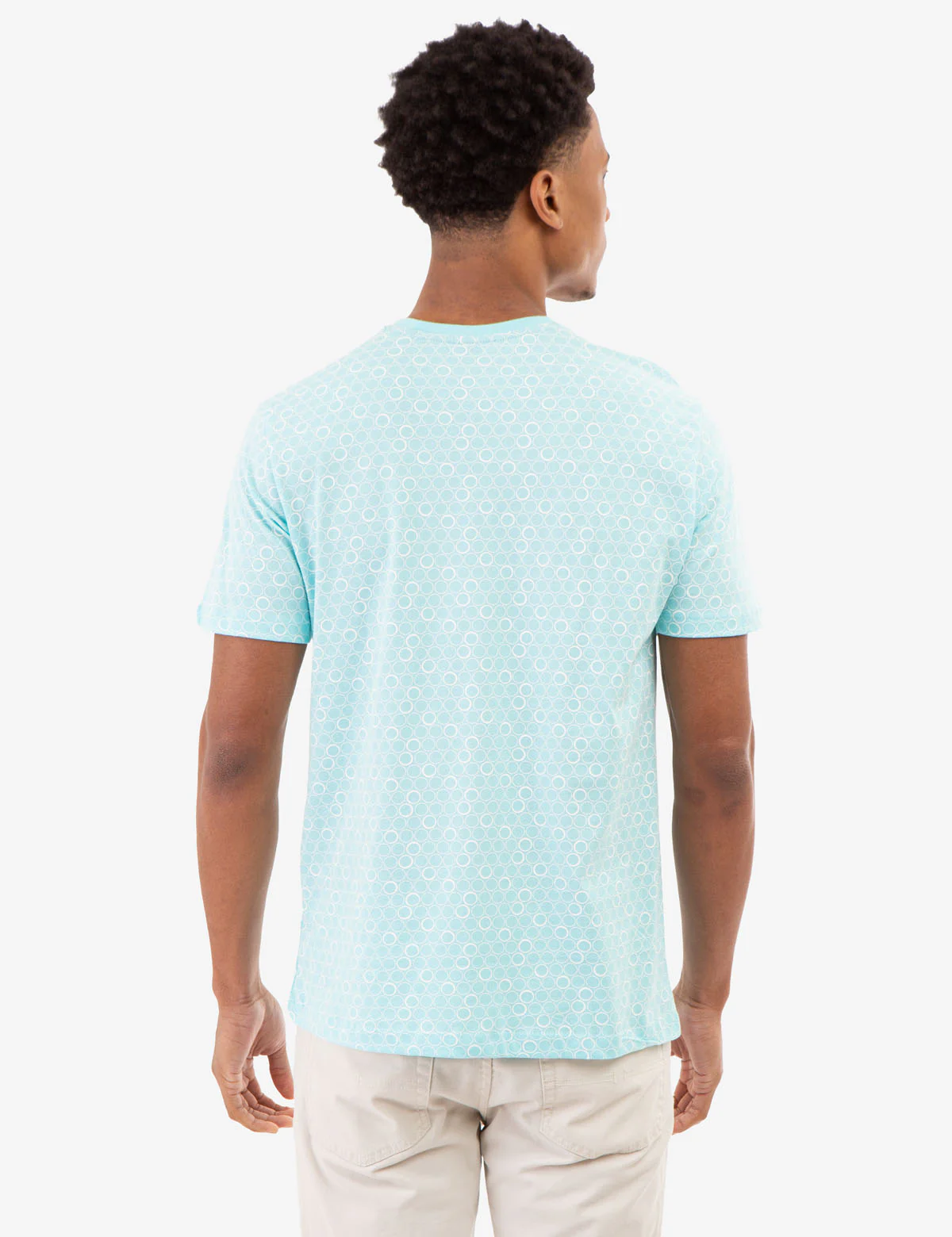 RING PRINT CREW NECK T-SHIRT WITH POCKET - Image 4