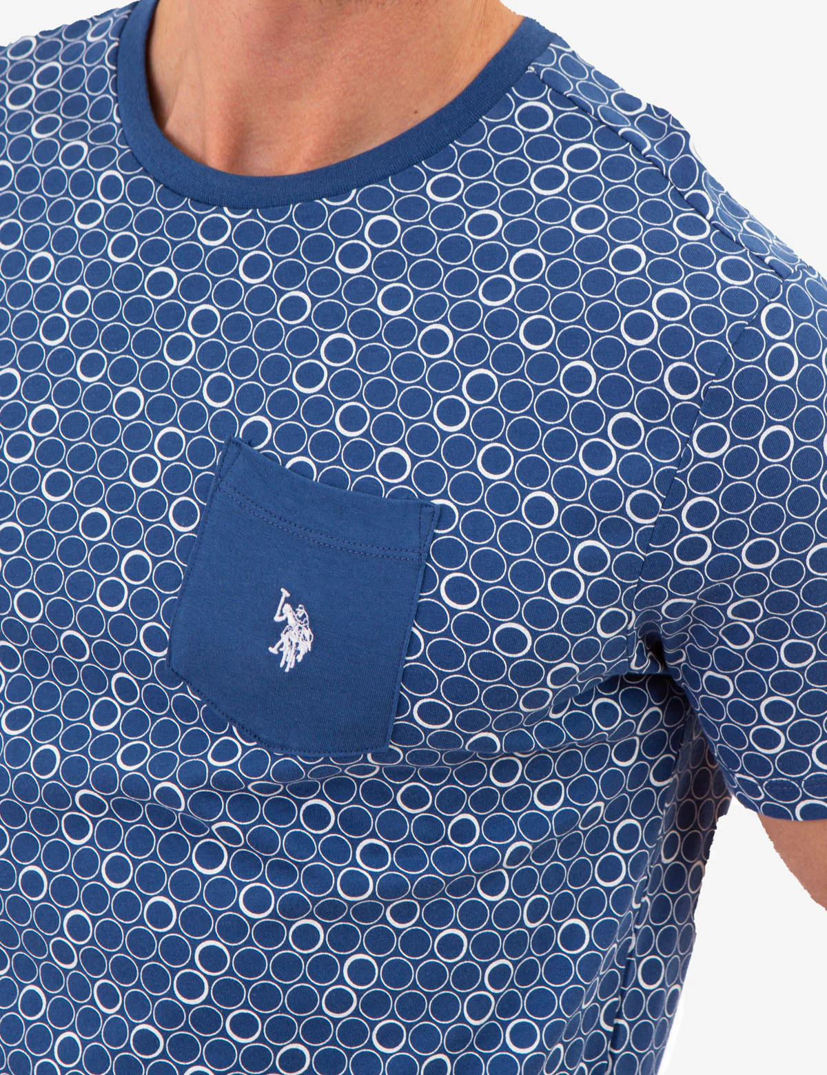 RING PRINT CREW NECK T-SHIRT WITH POCKET - Image 6