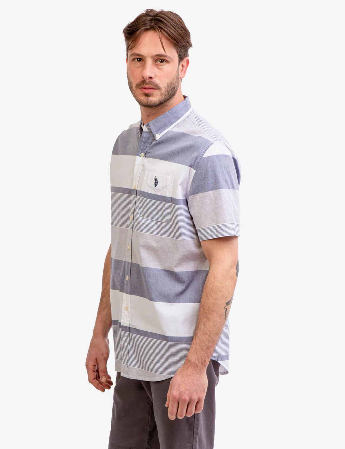 ROYAL WEAVE SHORT SLEEVE STRIPE SHIRT - Image 3