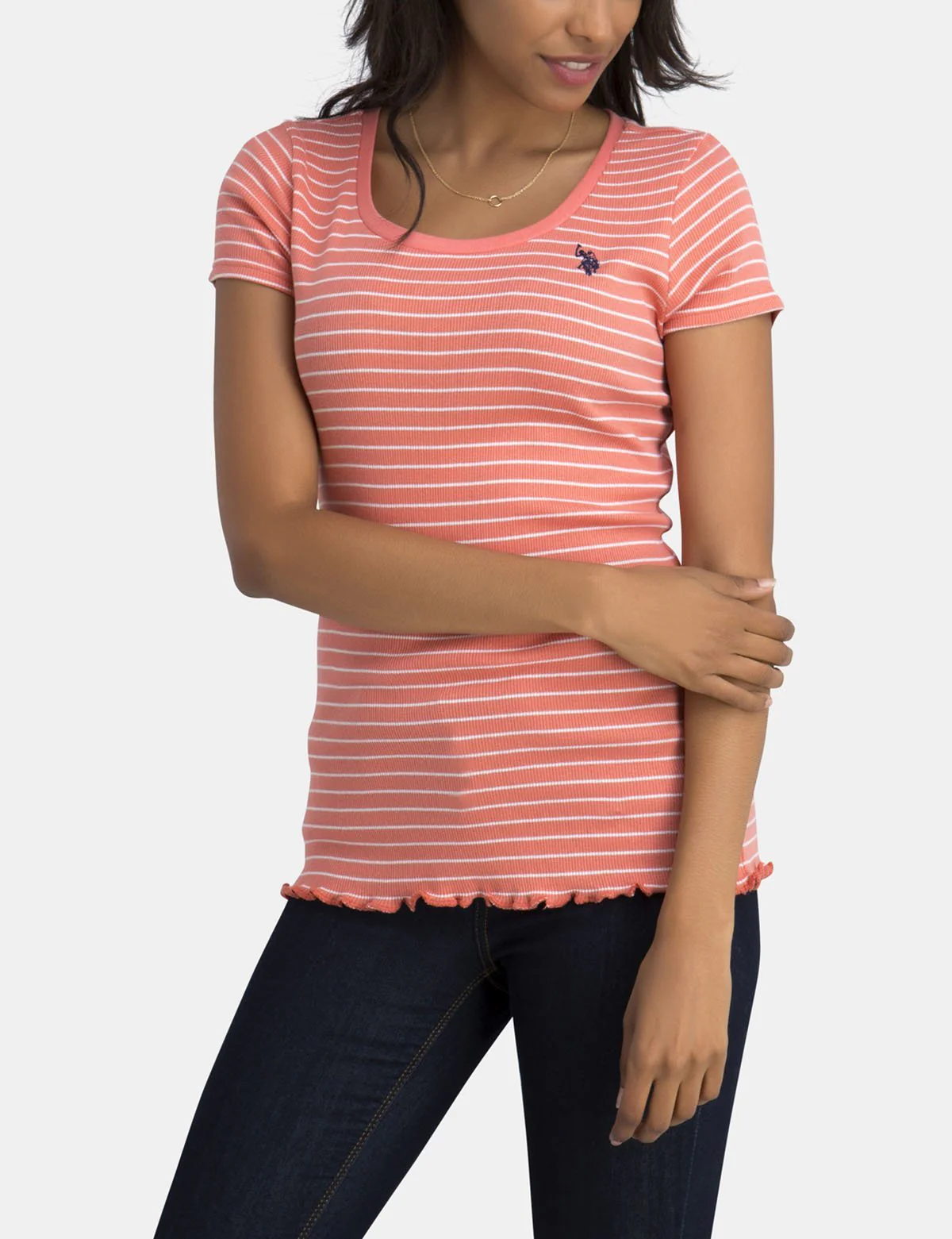RUFFLE BOTTOM T-SHIRT