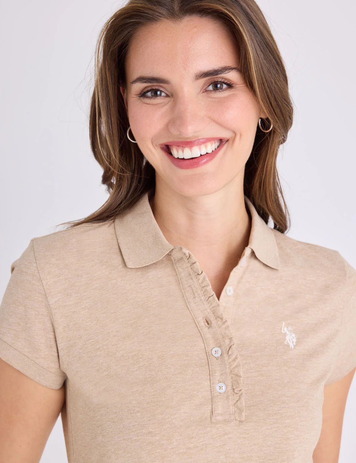 RUFFLE TRIM SLUB JERSEY POLO SHIRT - Image 8