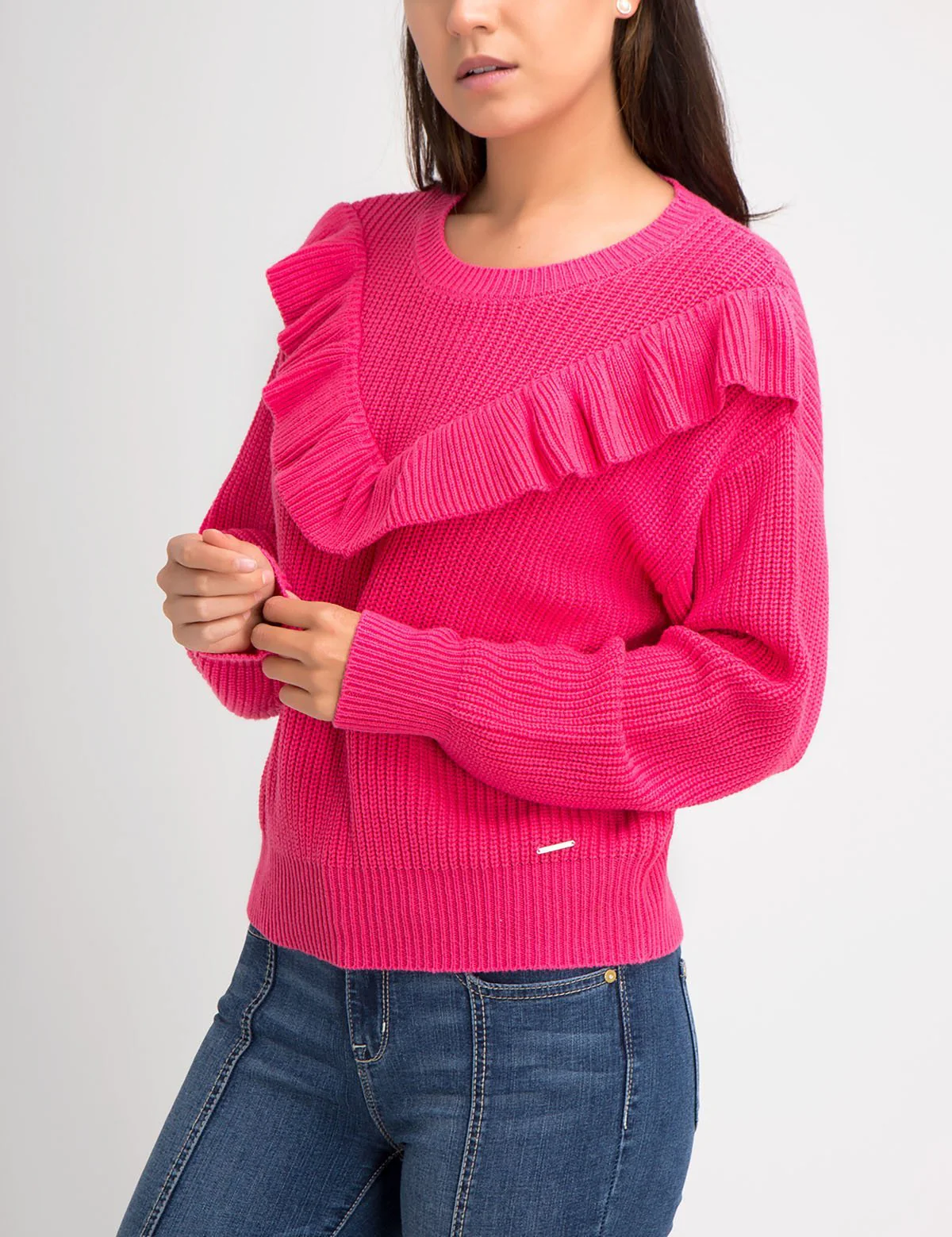 RUFFLE V-NECK SWEATER - Image 5