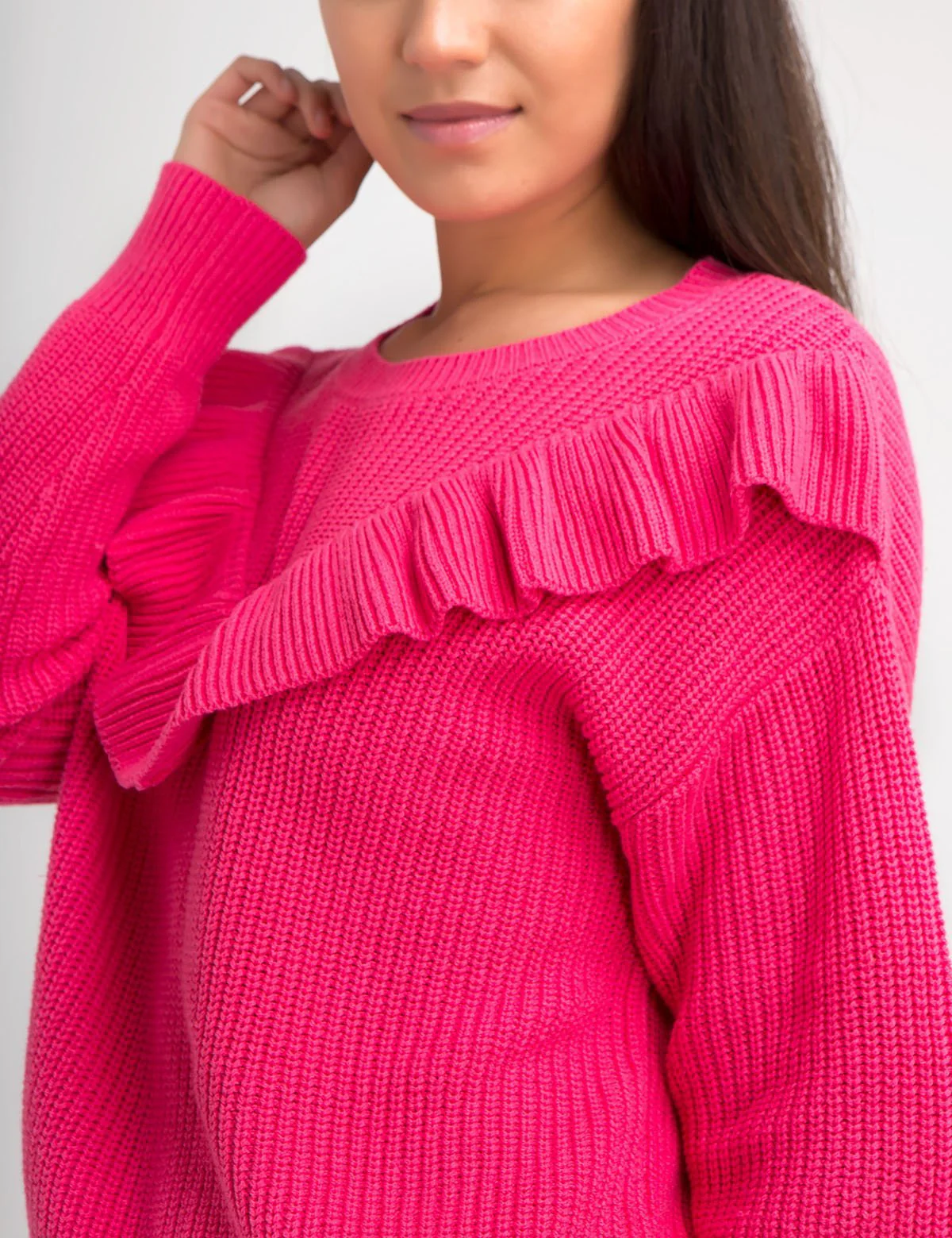 RUFFLE V-NECK SWEATER - Image 7