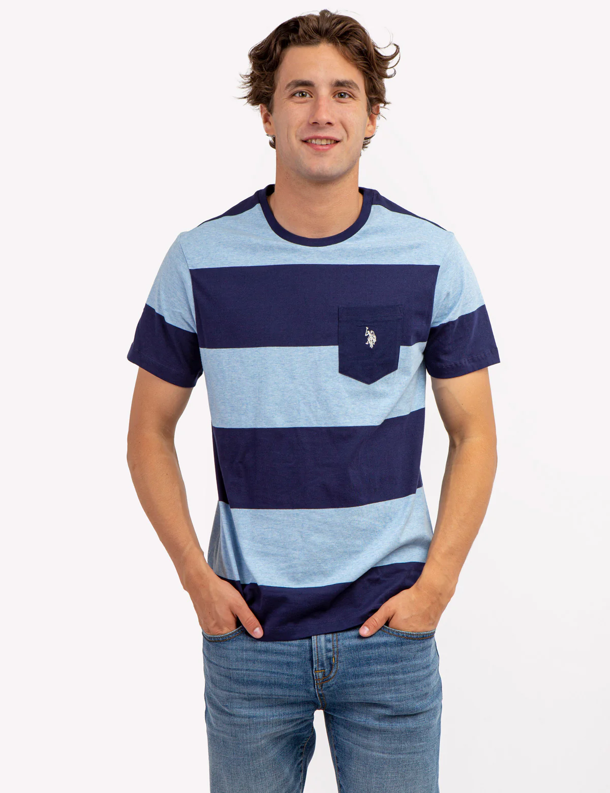 RUGBY STRIPE JERSEY T-SHIRT WITH POCKET - Image 8