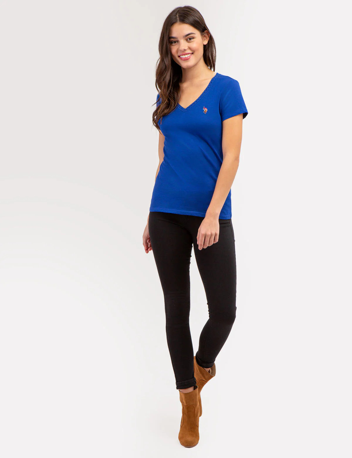 SCALLOP TRIM V-NECK T-SHIRT - Image 15